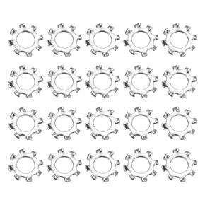 uxcell 100Pcs 10# External Tooth Lock Washer, 304 Stainless Steel Multi-Tooth Star Washer Locking Fastener, Silver Tone in Kuwait