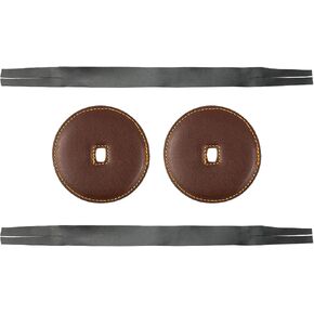 Fancyes 2Pcs Cymbal Handle Cymbal Strap Repairing Percussion Instrument Replacement Strip Symphony Musical Leather Straps with Pads, Dark Brown in Kuwait