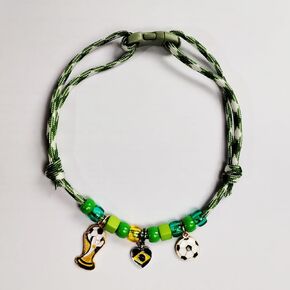 2026 World Cup Soccer Dog Collar, Adjustable Football Pet Collar for Small & Medium Dogs - Soft Polyester Puppy Neck Strap with Quick-Release Buckle. (WC26-Brazil) in Kuwait