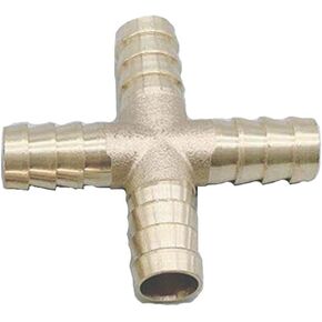 Lkq-Brass Adapter Cross Shaped Brass Pipe Fitting 4 Way 4mm 6mm 8mm 10mm 12mm Hose Barb Connector Joint Copper Barbed Coupler Adapter Coupling, Garden Hose Connector(10mm Barb) in Kuwait