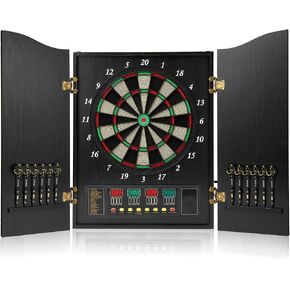 Electronic Dart Board Cabinet Set, 12 Soft Tip Darts, Electric Dart Boards for Adults, Digital Dart Board with Integrated Scoreboard for Family Game Rooms in Saudi Arabia