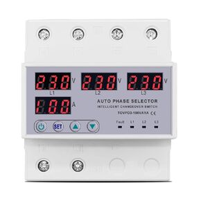 100A 63A 3 Phase 3P+N Selector Adjustable Over and Under Voltage Current Protection Monitor Relays Protector 1Pcs(100A Phase selector) in Saudi Arabia