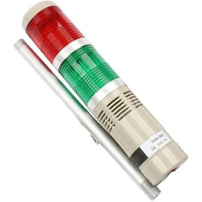 LED AC220V 110V DC 12V 24V مصباح أمان كومة أحمر أخضر أصفر فلاش برج صناعي إشارة ضوء LTA-505 أحمر وأخضر (صوت فلاش 12 فولت) in Kuwait
