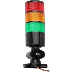 1-5 Layer Safety Industrial Stack Light LED Lamp DC12V 24V 220V 50mm Black Body Tower Warning Light Red Amber(3 Layer with Sound,Flash Light 110-220v) in Kuwait