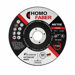 HOMO FABER 10 Pack - 4 1/2 Inch Cut Off Wheels for Metal (4.5" Angle Grinder Cutting Disc) - 3/64" Thick, 7/8" Arbor. Fits Most Angle Grinders, Durable Grinder Blades for Steel, Iron, Pipe. in Kuwait