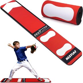 Softball Pitching Mat for Young Baseball Beginner - Non-Slip Portable Softball Training Mat for Hitting Practice - 54'' x 12'' Durable Batting Mat for Indoor/Outdoor Use in Saudi Arabia