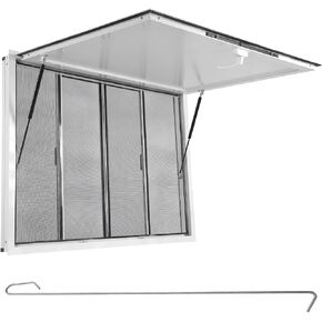 Aluminum Alloy Sliding Service Window 36x36inch for Food Trucks Concession Trailers Serving Window with 4 Sliding Door Awning Door Drag Hook (Glass Not Included) in Saudi Arabia