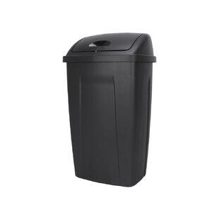 Kitchen Trash Can, 13 Gallon Plastic Garbage Bin with Swing Top Lid, Black - Sturdy, Odor-Sealing, Easy to Clean for Home Kitchen & Family Use in Saudi Arabia