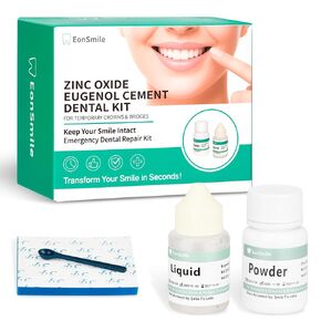 Temporary Tooth Repair Kit & Dental Cement for Crowns and Bridges - Emergency Cavity Filler, Dental Glue for Loose Caps, Zinc Oxide Eugenol, 20g & 15ml in Saudi Arabia