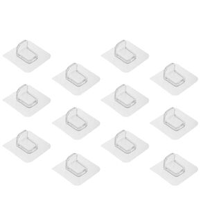 12pcs Peel and Stick Garbage Bin Wall Protectors, Silicone and Plastic Adhesive Bumpers to Absorb Impact and Stop Sliding, Fits and Square Trash Cans, for Bathrooms in Kuwait