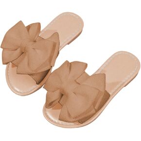 GORGLITTER Girl's Bow Flat Slip on Sandals Round Open Toe Summer Slides Sandal in Saudi Arabia