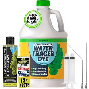 Escentile Pool Leak Detection Dye Bundle – Fluorescent Yellow Precision Dye Kit + Green Water Tracing Dye, 75+ Tests, 68 oz, Non-Staining UV Leak Finder for Pools, Spas, Toilets, Plumbing & Drains in Kuwait