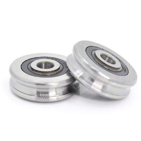 Roller Bearings 2pcs Outer Ring with U-Groove Bearing 8x37x11mm Wire Cable Pulley Bearing Walking Heavy Pulley Crane U Groove Wheel Bearings in Kuwait