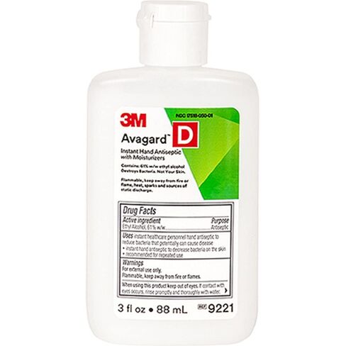 3M™ Avagard™ D مطهر فوري لليدين مع مرطبات (61% وزن/وزن الكحول الإيثيلي) 9221، 3 أونصة، 48/علبة in Kuwait