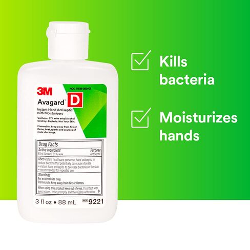 3M™ Avagard™ D مطهر فوري لليدين مع مرطبات (61% وزن/وزن الكحول الإيثيلي) 9221، 3 أونصة، 48/علبة in Kuwait