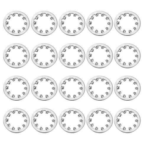 uxcell 20Pcs 3/8 Internal Tooth Lock Washer, 304 Stainless Steel Multi-Tooth Star Washer Locking Fastener, Silver Tone in Kuwait