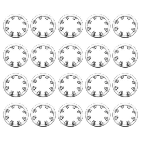 uxcell 40Pcs 5/16 Internal Tooth Lock Washer, 304 Stainless Steel Multi-Tooth Star Washer Locking Fastener, Silver Tone in Kuwait