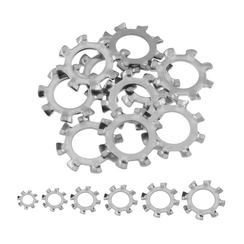External Tooth Star Lock Washers,SAFYY 304 Stainless Steel External Star Washer,Shakeproof Lock Washers for Marine Bolts(#4，100 PCS) (Style(Internal Tooth/External Tooth), 1/4" 100PCS，External Tooth) in Kuwait