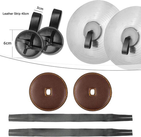 Fancyes 2Pcs Cymbal Handle Cymbal Strap Repairing Percussion Instrument Replacement Strip Symphony Musical Leather Straps with Pads, Dark Brown in Kuwait