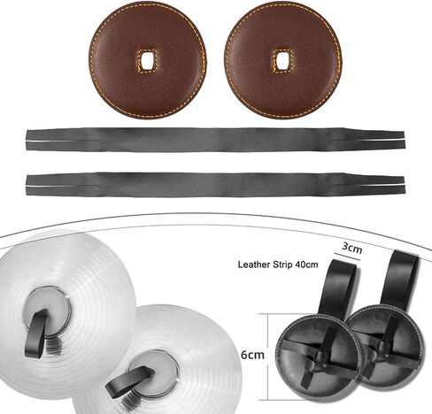 Fancyes 2Pcs Cymbal Handle Cymbal Strap Repairing Percussion Instrument Replacement Strip Symphony Musical Leather Straps with Pads, Dark Brown in Kuwait