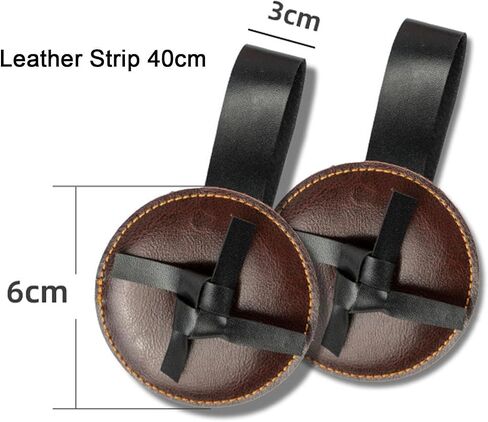 Fancyes 2Pcs Cymbal Handle Cymbal Strap Repairing Percussion Instrument Replacement Strip Symphony Musical Leather Straps with Pads, Dark Brown in Kuwait