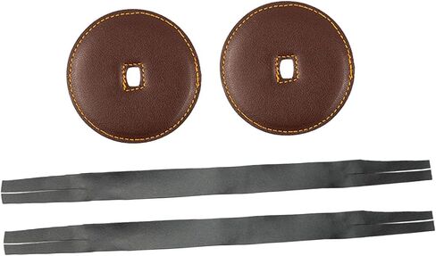 Fancyes 2Pcs Cymbal Handle Cymbal Strap Repairing Percussion Instrument Replacement Strip Symphony Musical Leather Straps with Pads, Dark Brown in Kuwait
