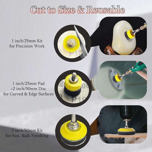 200 Pcs 2 Inch Sanding Discs Pad Kit Includes 80-3000 Grit Sandpapers, Hook and Loop Sand Paper for Sanding, Polishing and Finishing Various Materials in Kuwait