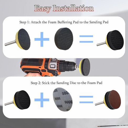 200 Pcs 2 Inch Sanding Discs Pad Kit Includes 80-3000 Grit Sandpapers, Hook and Loop Sand Paper for Sanding, Polishing and Finishing Various Materials in Kuwait