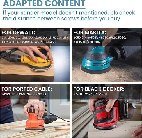 5" 8 Hole Replacement Sander Pad Compatible with Makita, Dewalt Orbital Sander, With 4 Hook & Loop Foam Interface Pads + 30 Ceramic Sanding Discs (60-320 Grit) for Metal/Wood/Paint Removal in Saudi Arabia