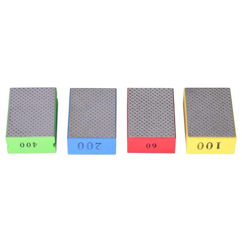 4 Pieces Diamond Hand Polishing Pads, Sanding Block Tile Stone Grinding Tools, 60/100/200/400 Grit for Ceramic Tile Glass Grinding Trimming Deburring Kit in Kuwait