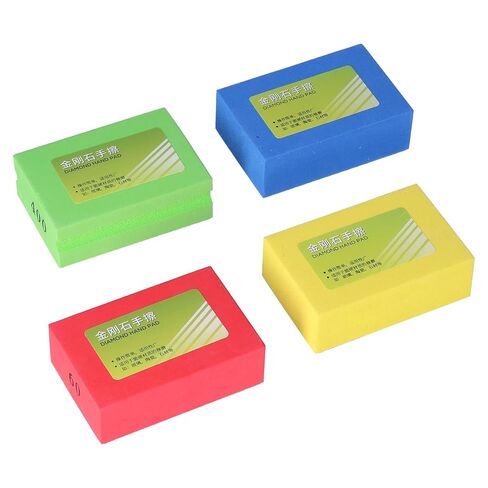 4 Pieces Diamond Hand Polishing Pads, Sanding Block Tile Stone Grinding Tools, 60/100/200/400 Grit for Ceramic Tile Glass Grinding Trimming Deburring Kit in Kuwait