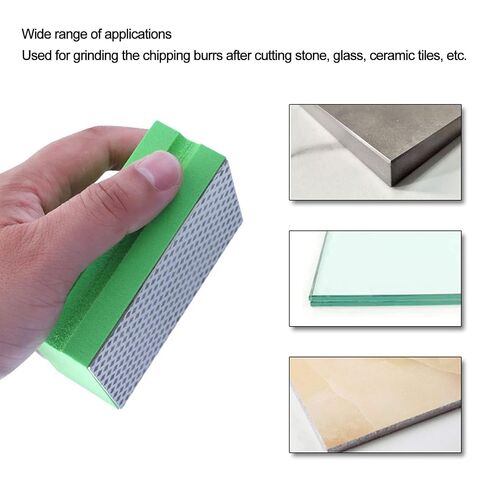 4 Pieces Diamond Hand Polishing Pads, Sanding Block Tile Stone Grinding Tools, 60/100/200/400 Grit for Ceramic Tile Glass Grinding Trimming Deburring Kit in Kuwait