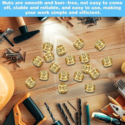 100Pcs M3 Threaded Insert, M3 Heat Set Inserts Brass Nuts Inserts Threaded Inserts for Plastic, Embedment Knurled Brass Thread Screws Heat Set Insert Tool for 3D Printing Automotive Plastic Shell in Kuwait