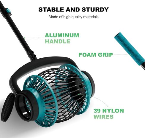 Tennis Ball Collector Roller with Adjustable Handle, No-Bend Quick Rolling Picker for Tennis Court, Quick-Tip Ball Release for Fast Emptying, Large Hopper Holds 20+ Tennis Balls Save Time & Your Back in Kuwait