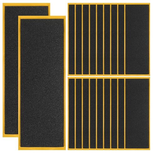 KALLORY 32pcs Fingerboard Grip Tape, Wooden Mini Skateboard Adhesive Stickers, Non Slip Foam Grip 110mm x 38mm Black Finger Skateboard Accessories in Kuwait