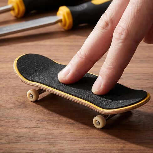 KALLORY 32pcs Fingerboard Grip Tape, Wooden Mini Skateboard Adhesive Stickers, Non Slip Foam Grip 110mm x 38mm Black Finger Skateboard Accessories in Kuwait