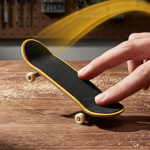 KALLORY 32pcs Fingerboard Grip Tape, Wooden Mini Skateboard Adhesive Stickers, Non Slip Foam Grip 110mm x 38mm Black Finger Skateboard Accessories in Kuwait