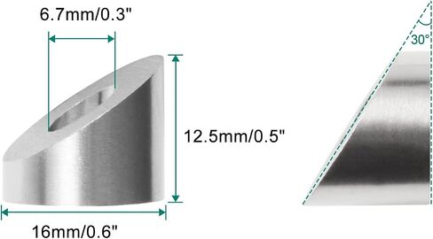 10 Pcs 1/4" 30 Degree Angle Beveled Washers, 316 Stainless Steel Angled Washers, Suit for 1/8" to 3/16" Wire Rope Cable Application in Kuwait
