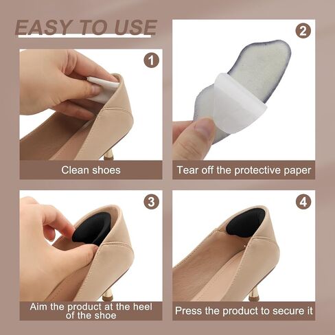 1pcs الكعب قبضة ومنصات للأحذية - إدراج وسادة غير قابلة للانزلاق للأحذية فضفاضة الرجال والنساء | منع بثور ، تحسين الملاءمة والراحة | حشو للأحذية الكبيرة in Kuwait