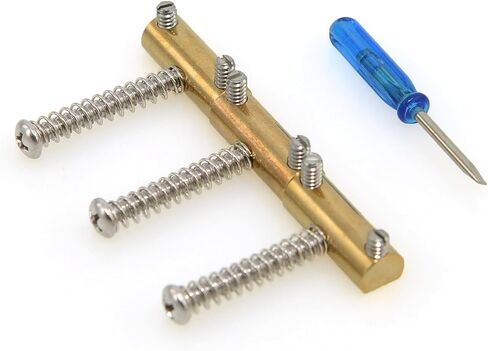 Brass Bridge Saddles Barrel Saddles for American Vintage 1952 Telecaster/Tele/TL Style Electric Guitar (Set of 3) (Slotted) in Kuwait