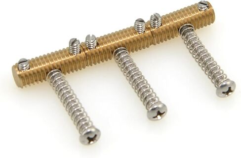 سروج نحاسية صلبة كاملة مخرشة عتيقة لـ Fender 60's Telecaster/Tele/TL 58 Style 6.5mm جيتار كهربائي، براغي سوداء (مجموعة من 3) (مقبس سداسي نحاسي) in Kuwait
