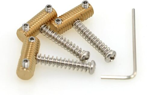 سروج نحاسية صلبة كاملة مخرشة عتيقة لـ Fender 60's Telecaster/Tele/TL 58 Style 6.5mm جيتار كهربائي، براغي سوداء (مجموعة من 3) (مقبس سداسي نحاسي) in Kuwait