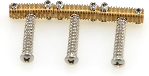 سروج نحاسية صلبة كاملة مخرشة عتيقة لـ Fender 60's Telecaster/Tele/TL 58 Style 6.5mm جيتار كهربائي، براغي سوداء (مجموعة من 3) (مقبس سداسي نحاسي) in Kuwait