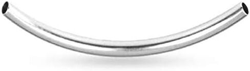 Sterling Silver Curved Tube 25x3mm (2.5mm ID) - 10Pcs (11166)/1 in Kuwait
