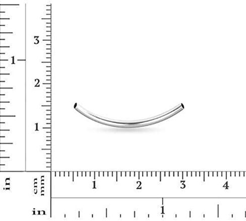 Sterling Silver Curved Tube 25x3mm (2.5mm ID) - 10Pcs (11166)/1 in Kuwait