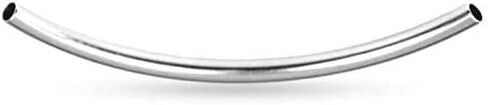Sterling Silver Curved Tube 35x2mm (1.5mm ID) - 10Pcs (11162)/1 in Kuwait