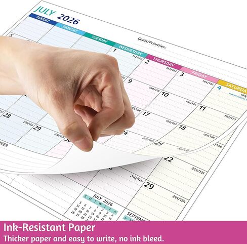 2025-2026 Magnetic Calendar for Refrigerator - 2 Year Calendar from Jan 2025 - Dec 2026, 8 x 10 In, 24 Monthly Magnetic Fridge Calendar with Strong Magnets, Thick Paper, Ample Space for Easy Planning in Kuwait