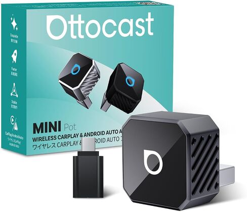 OTTOCAST Mini Cube 3.0 Wireless Carplay Adapter & Android Auto Wireless Adapter Black (2-in-1) – Plug & Play for iPhone & Samsung/Android Phones, Auto-Reconnect Two Drivers, Stable 5GHz WiFi in Saudi Arabia