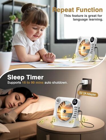 CD Player with HiFi Dual Speaker Portable Bluetooth,Desktop CD Player for Home Black with Remote Control,Dust Cover,LCD Display,Sleep Timer,EQ Sound,USB/AUX/3.5mm Earphone Jack for Home,Kids,Gift in Saudi Arabia