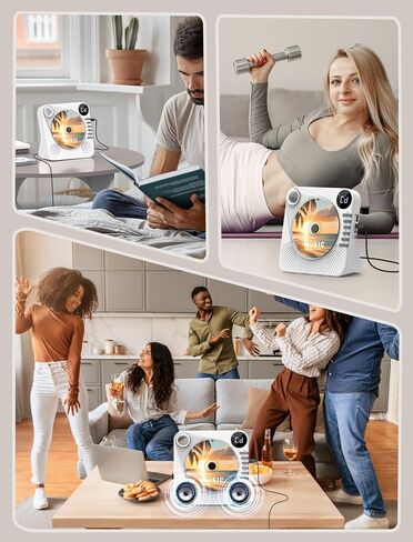 CD Player with HiFi Dual Speaker Portable Bluetooth,Desktop CD Player for Home Black with Remote Control,Dust Cover,LCD Display,Sleep Timer,EQ Sound,USB/AUX/3.5mm Earphone Jack for Home,Kids,Gift in Saudi Arabia